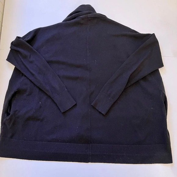 Zara Knit Black Cardigan Sweater Gold Zip Classic Careerwear Oversized Boxy Sz S - Picture 6 of 10